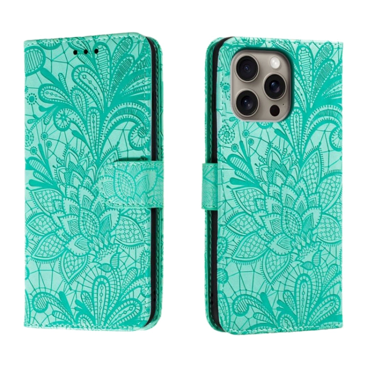 Lace Flower Embossing Flip Leather Phone Case, For iPhone Air, For iPhone 16 Pro Max, For iPhone 16 Pro, For iPhone 16 Plus