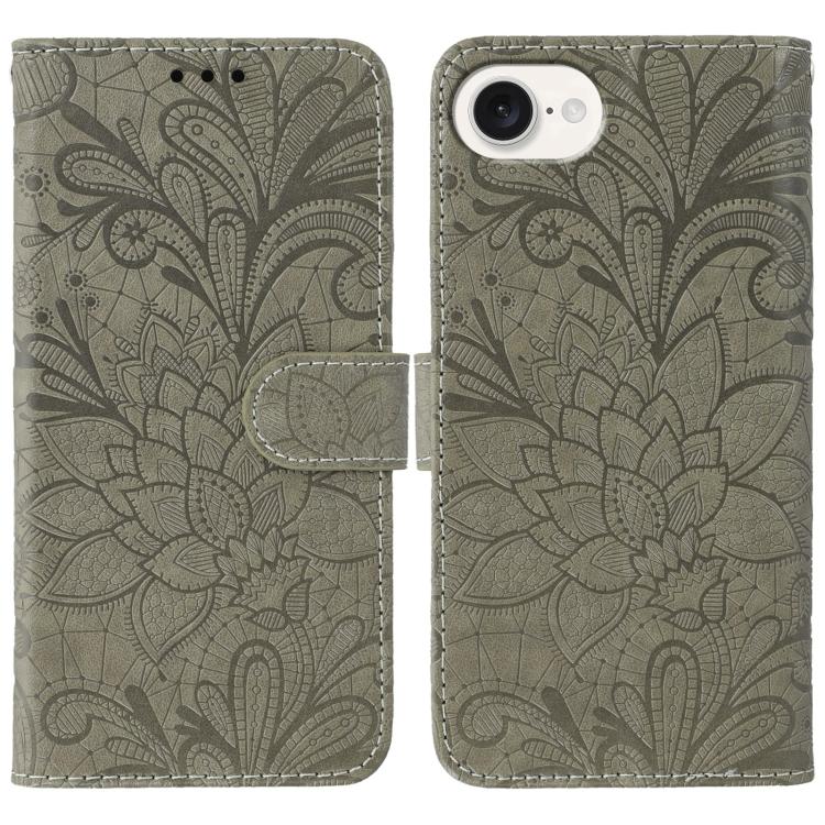 Lace Flower Embossing Flip Leather Phone Case, For iPhone 17e / 16e, For iPhone 17 Pro Max, For iPhone 17 Pro, For iPhone 17