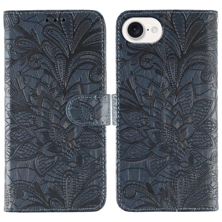 Lace Flower Embossing Flip Leather Phone Case, For iPhone 17e / 16e, For iPhone 17 Pro Max, For iPhone 17 Pro, For iPhone 17