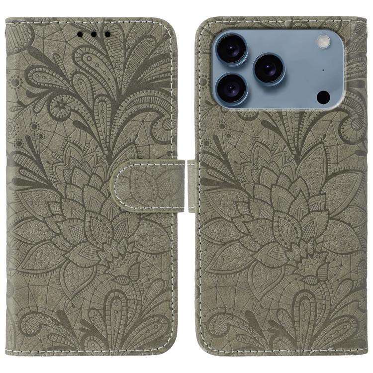 Lace Flower Embossing Flip Leather Phone Case, For iPhone 17e / 16e, For iPhone 17 Pro Max, For iPhone 17 Pro, For iPhone 17