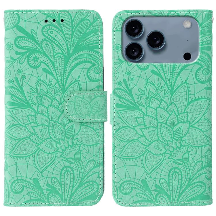 Lace Flower Embossing Flip Leather Phone Case, For iPhone 17e / 16e, For iPhone 17 Pro Max, For iPhone 17 Pro, For iPhone 17