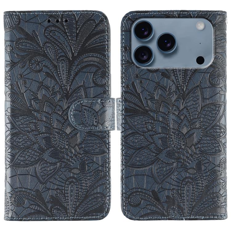 Lace Flower Embossing Flip Leather Phone Case, For iPhone 17e / 16e, For iPhone 17 Pro Max, For iPhone 17 Pro, For iPhone 17