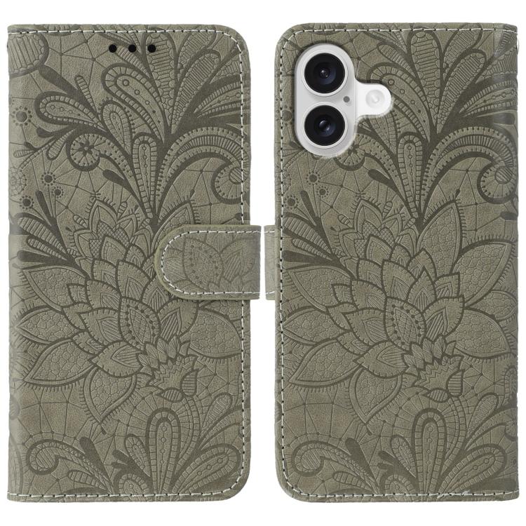Lace Flower Embossing Flip Leather Phone Case, For iPhone 17e / 16e, For iPhone 17 Pro Max, For iPhone 17 Pro, For iPhone 17