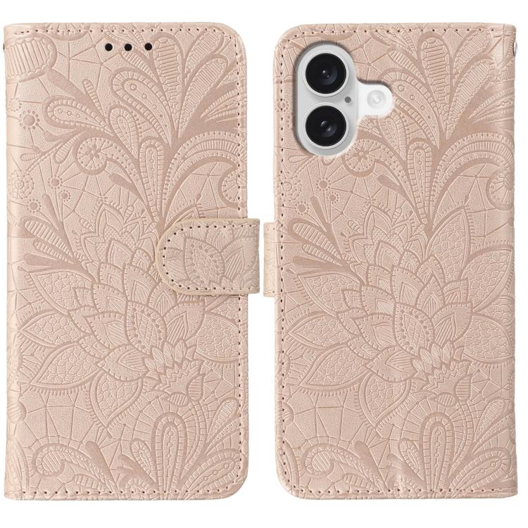 Lace Flower Embossing Flip Leather Phone Case, For iPhone 17e / 16e, For iPhone 17 Pro Max, For iPhone 17 Pro, For iPhone 17
