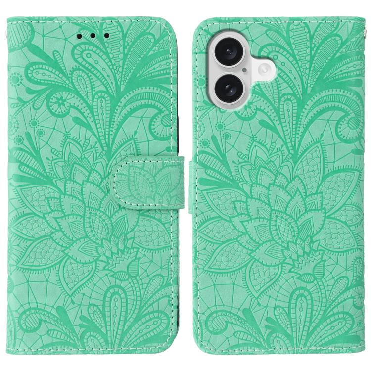 Lace Flower Embossing Flip Leather Phone Case, For iPhone 17e / 16e, For iPhone 17 Pro Max, For iPhone 17 Pro, For iPhone 17