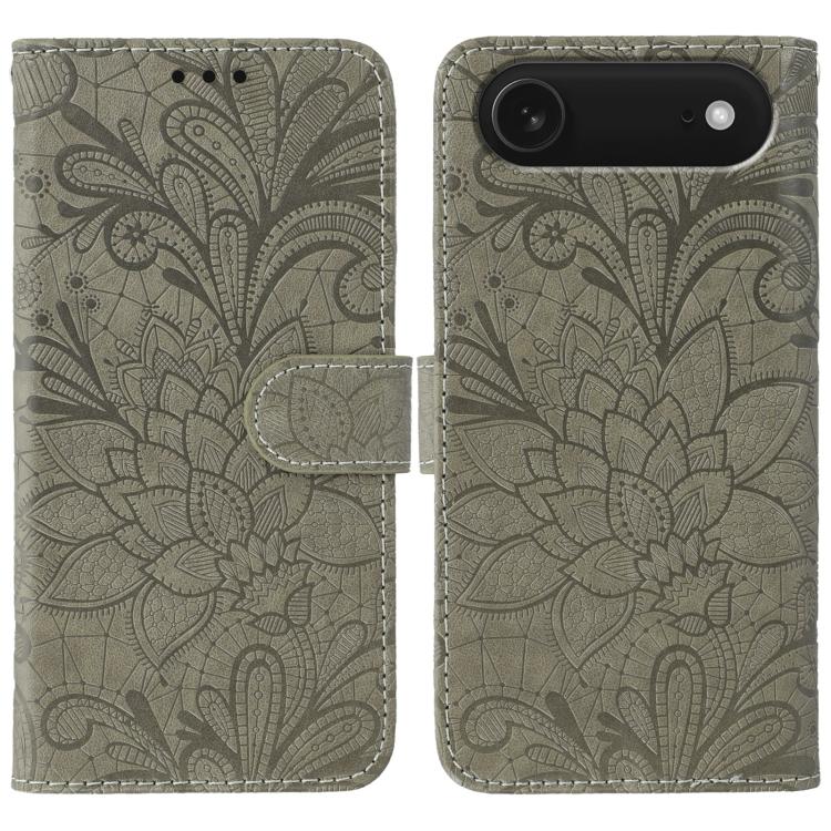 Lace Flower Embossing Flip Leather Phone Case, For iPhone Air, For iPhone 16 Pro Max, For iPhone 16 Pro, For iPhone 16 Plus