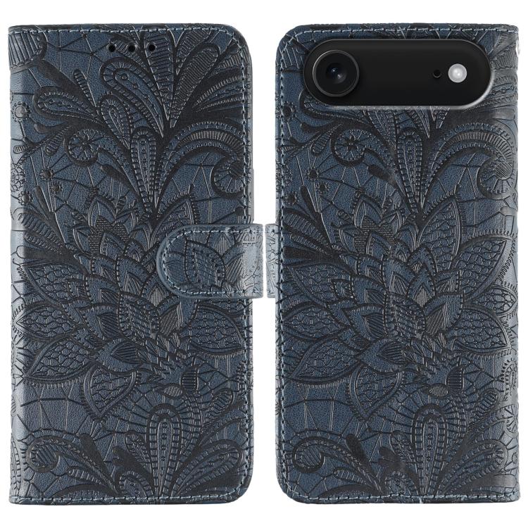 Lace Flower Embossing Flip Leather Phone Case, For iPhone Air, For iPhone 16 Pro Max, For iPhone 16 Pro, For iPhone 16 Plus