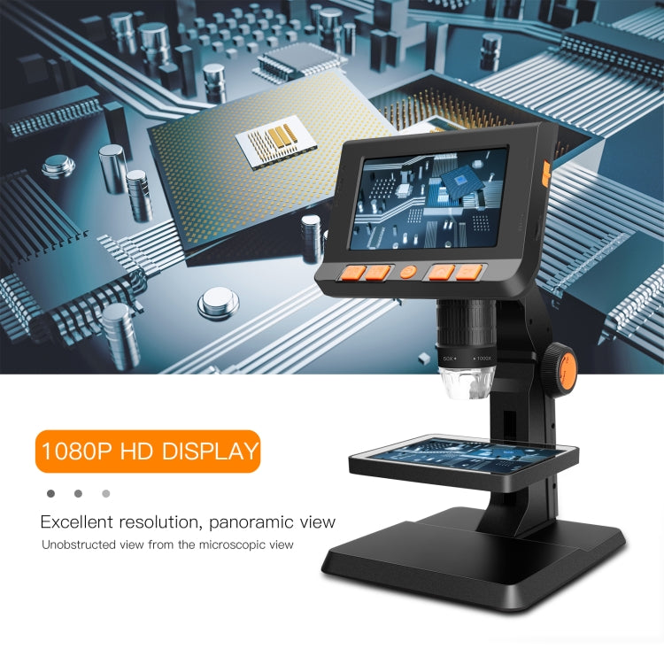 P110 50X-1000X Desktop Electronic Digital Microscope with 4.3 inch Screen, P110