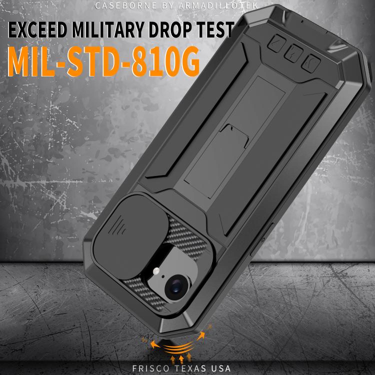 R-JUST Sliding Camera IP54 Life Waterproof Holder Phone Case, For iPhone 17e / 16e, For iPhone 17 Pro Max, For iPhone 17 Pro, For iPhone 17, For iPhone Air, For iPhone 16 Pro Max