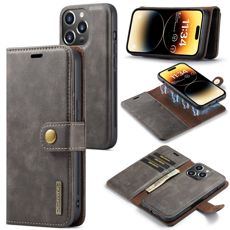 DG.MING Crazy Horse Texture Detachable Magnetic Leather Phone Case, For iPhone 16, For iPhone 15 Pro Max, For iPhone 15 Pro, For iPhone 15 Plus