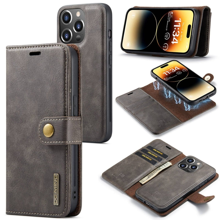 DG.MING Crazy Horse Texture Detachable Magnetic Leather Phone Case, For iPhone 16, For iPhone 15 Pro Max, For iPhone 15 Pro, For iPhone 15 Plus