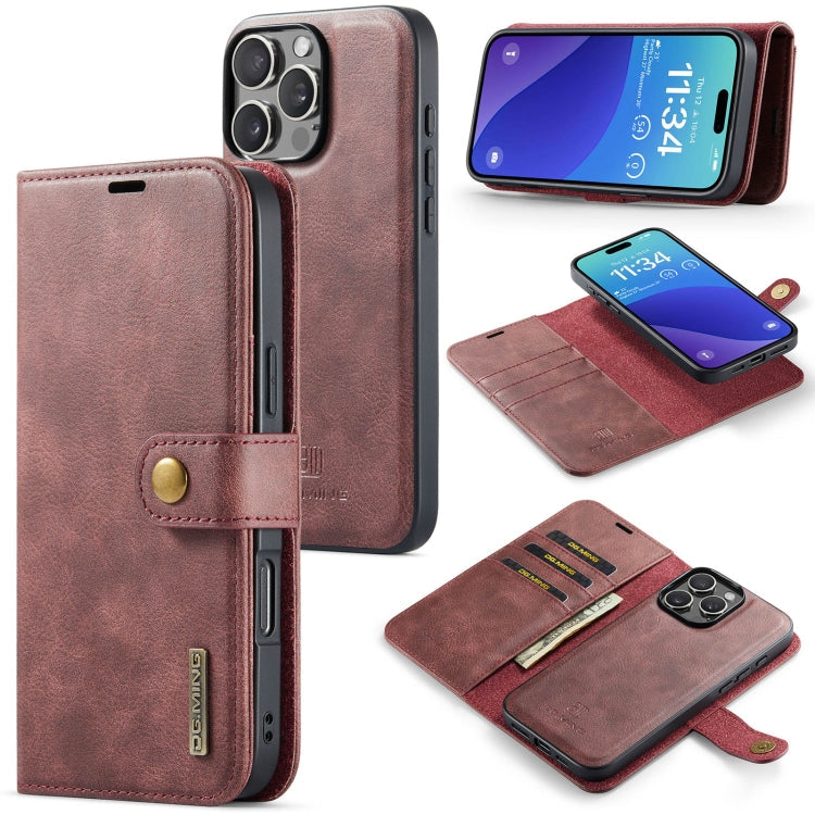 DG.MING Crazy Horse Texture Detachable Magnetic Leather Phone Case, For iPhone Air, For iPhone 16 Pro Max, For iPhone 16 Pro, For iPhone 16 Plus
