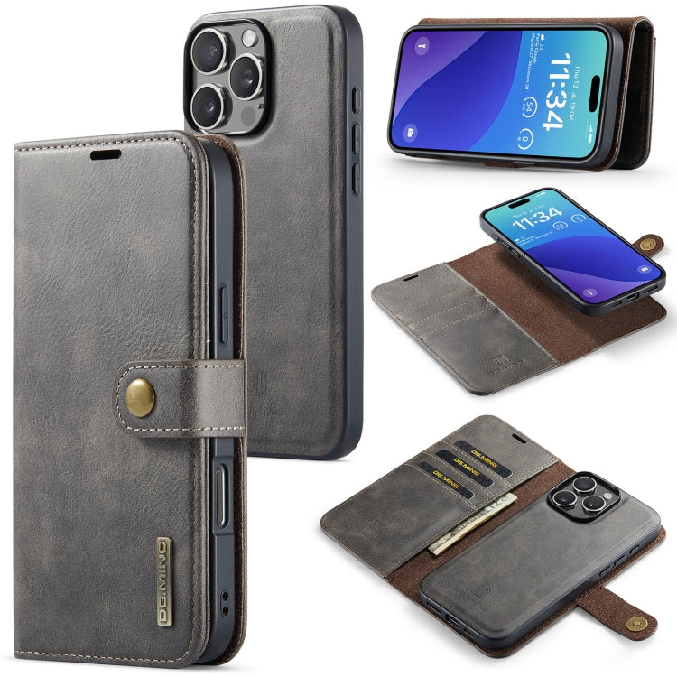 DG.MING Crazy Horse Texture Detachable Magnetic Leather Phone Case, For iPhone Air, For iPhone 16 Pro Max, For iPhone 16 Pro, For iPhone 16 Plus