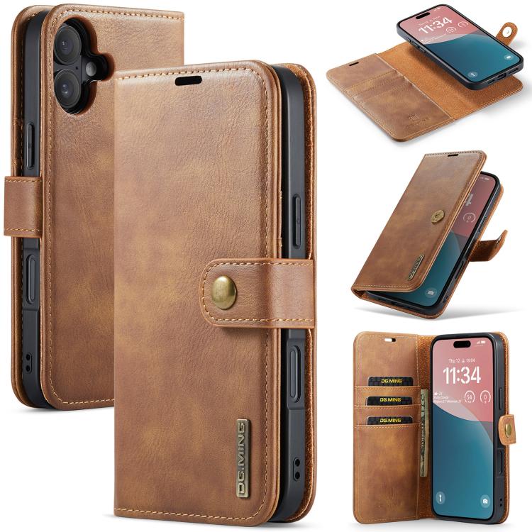 DG.MING Crazy Horse Texture Detachable Magnetic Leather Phone Case, For iPhone 17e / 16e, For iPhone 17 Pro Max, For iPhone 17 Pro, For iPhone 17