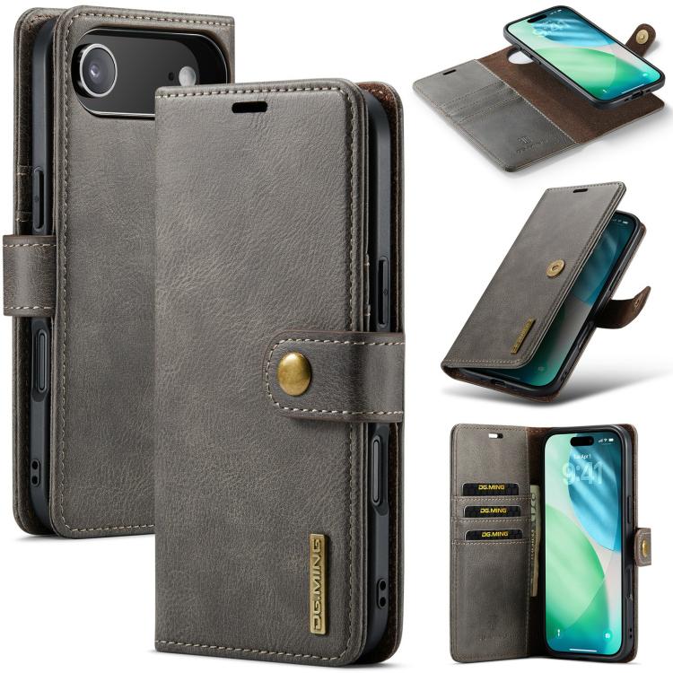DG.MING Crazy Horse Texture Detachable Magnetic Leather Phone Case, For iPhone Air, For iPhone 16 Pro Max, For iPhone 16 Pro, For iPhone 16 Plus