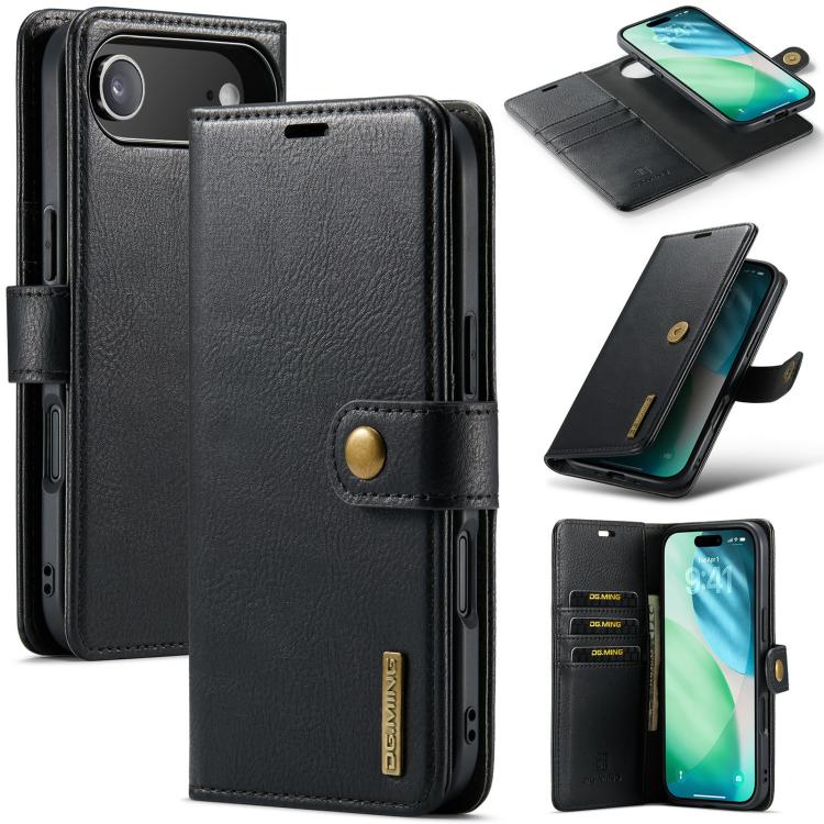 DG.MING Crazy Horse Texture Detachable Magnetic Leather Phone Case, For iPhone Air, For iPhone 16 Pro Max, For iPhone 16 Pro, For iPhone 16 Plus