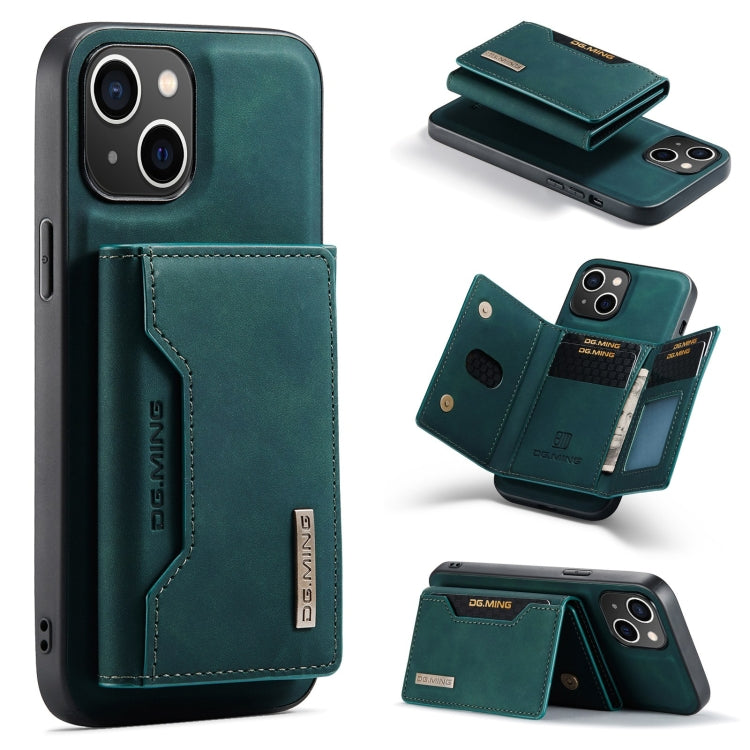 DG.MING M2 Series 3-Fold Card Bag Wallet Leather Phone Case, For iPhone 16, For iPhone 15 Pro Max, For iPhone 15 Pro, For iPhone 15 Plus