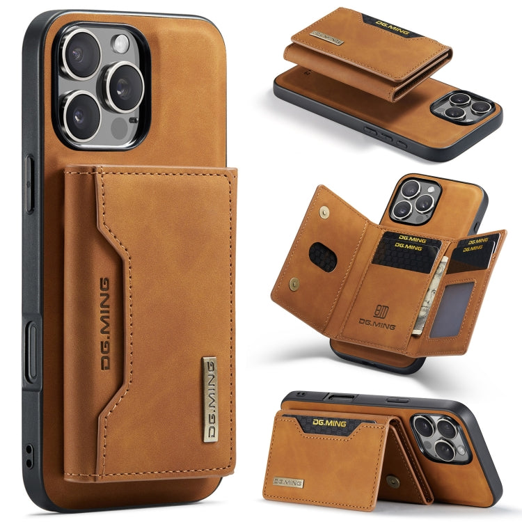 DG.MING M2 Series 3-Fold Card Bag Wallet Leather Phone Case, For iPhone Air, For iPhone 16 Pro Max, For iPhone 16 Pro, For iPhone 16 Plus