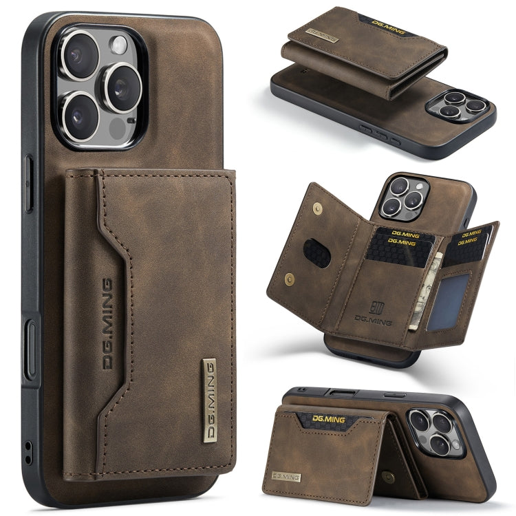 DG.MING M2 Series 3-Fold Card Bag Wallet Leather Phone Case, For iPhone Air, For iPhone 16 Pro Max, For iPhone 16 Pro, For iPhone 16 Plus