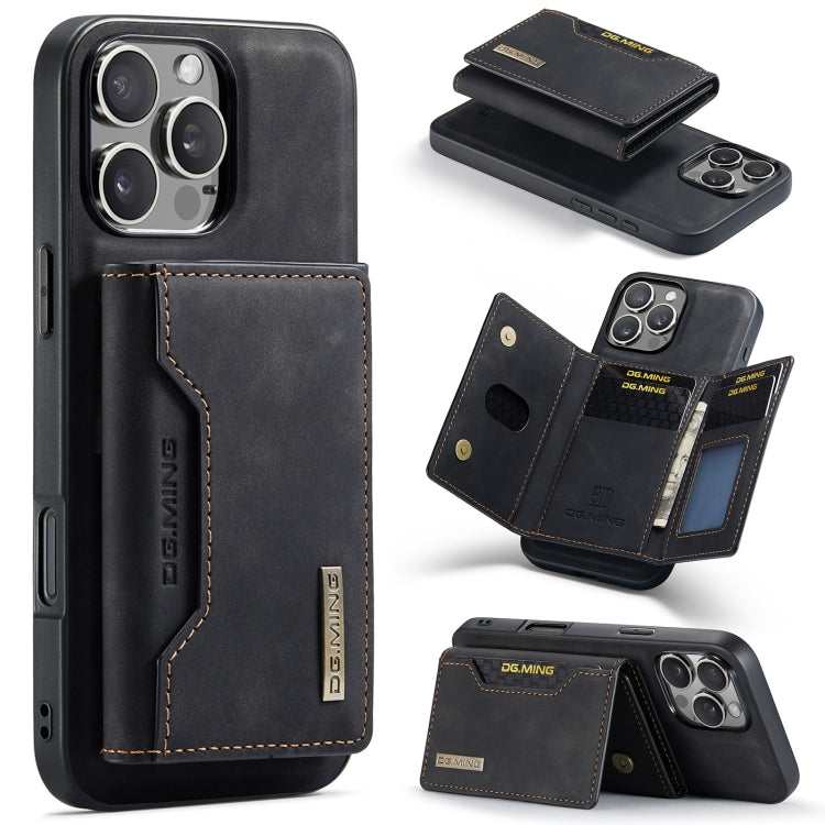 DG.MING M2 Series 3-Fold Card Bag Wallet Leather Phone Case, For iPhone Air, For iPhone 16 Pro Max, For iPhone 16 Pro, For iPhone 16 Plus