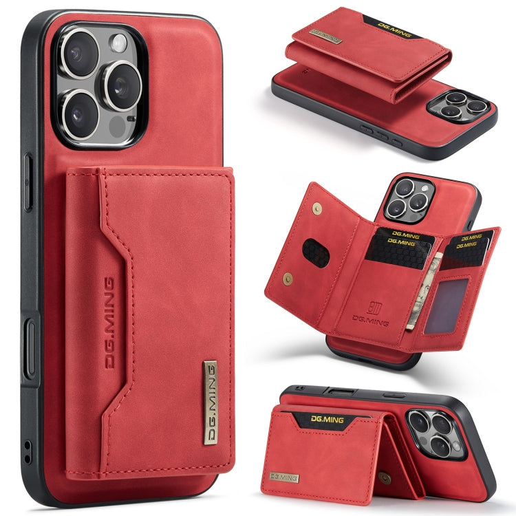 DG.MING M2 Series 3-Fold Card Bag Wallet Leather Phone Case, For iPhone Air, For iPhone 16 Pro Max, For iPhone 16 Pro, For iPhone 16 Plus