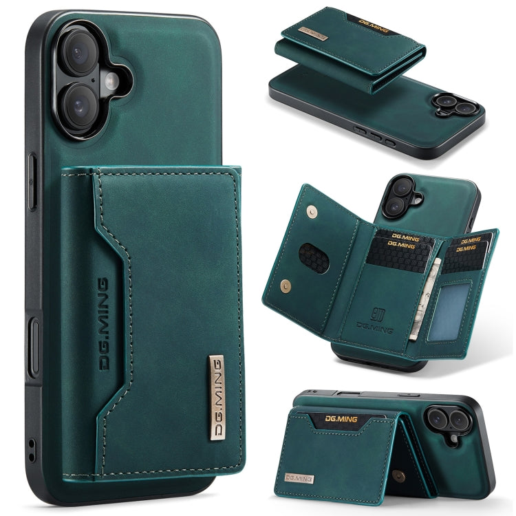 DG.MING M2 Series 3-Fold Card Bag Wallet Leather Phone Case, For iPhone Air, For iPhone 16 Pro Max, For iPhone 16 Pro, For iPhone 16 Plus