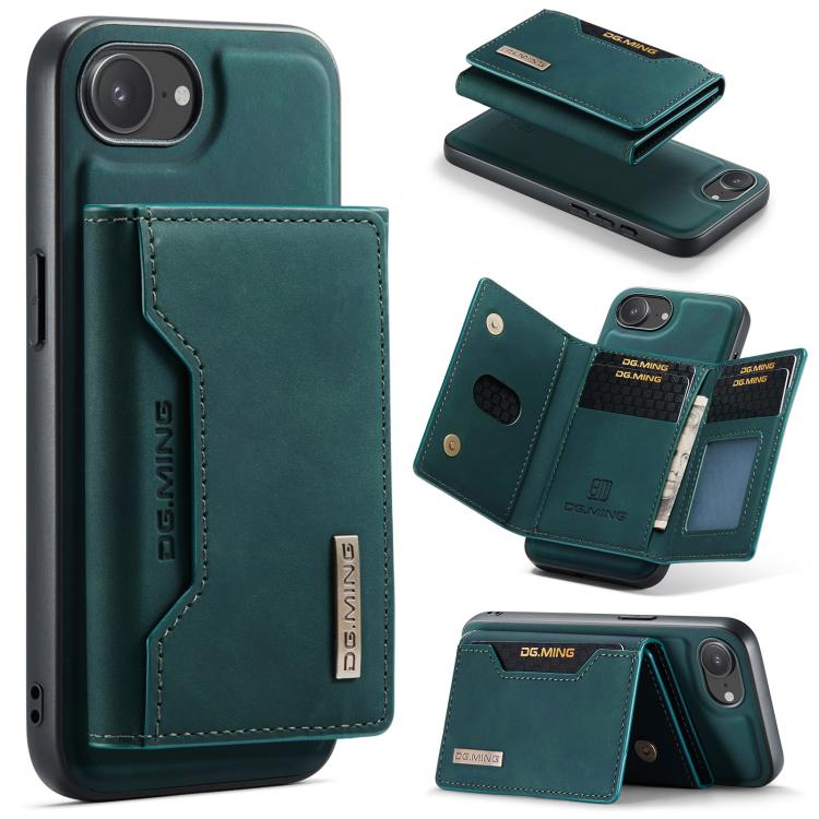 DG.MING M2 Series 3-Fold Card Bag Wallet Leather Phone Case, For iPhone 17e / 16e, For iPhone 17 Pro Max, For iPhone 17 Pro, For iPhone 17