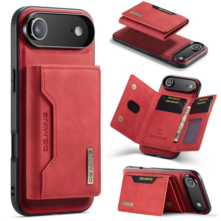 DG.MING M2 Series 3-Fold Card Bag Wallet Leather Phone Case, For iPhone Air, For iPhone 16 Pro Max, For iPhone 16 Pro, For iPhone 16 Plus