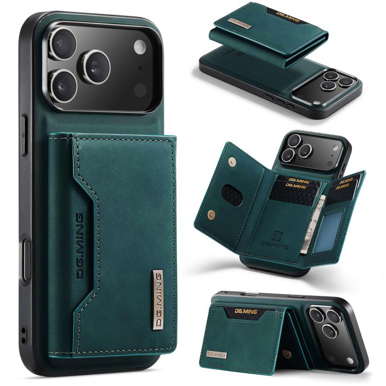 DG.MING M2 Series 3-Fold Card Bag Wallet Leather Phone Case, For iPhone 17e / 16e, For iPhone 17 Pro Max, For iPhone 17 Pro, For iPhone 17