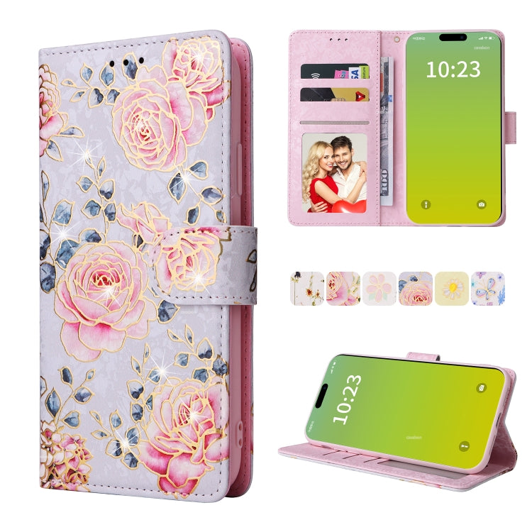 Bronzing Painting RFID Leather Case, For iPhone 15
