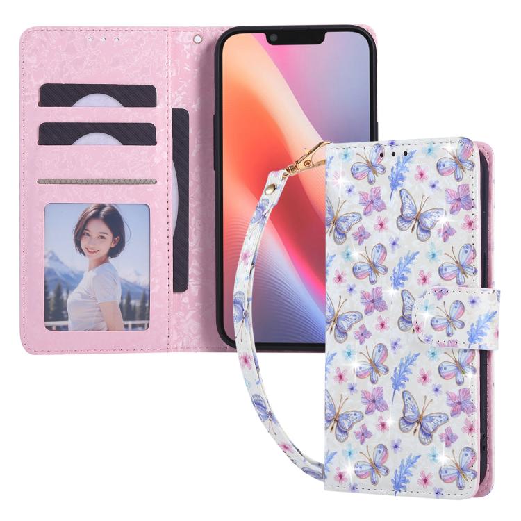 Bronzing Painting RFID Leather Case, For iPhone 17e / 16e, For iPhone 16 Pro Max, For iPhone 16 Pro, For iPhone 16 Plus