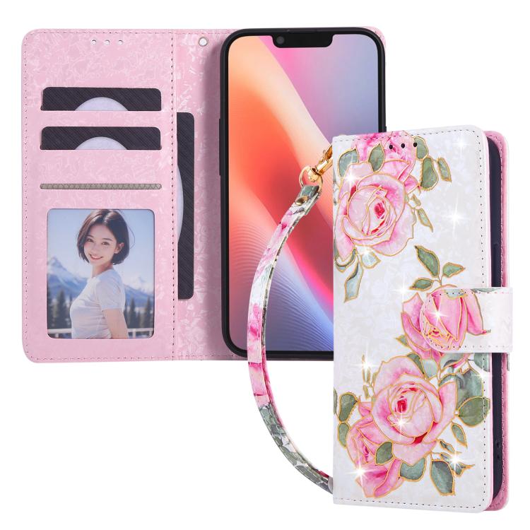 Bronzing Painting RFID Leather Case, For iPhone 17e / 16e, For iPhone 16 Pro Max, For iPhone 16 Pro, For iPhone 16 Plus
