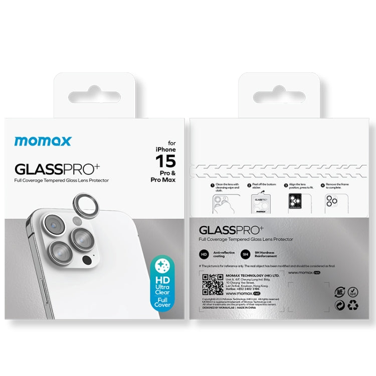 MOMAX Eagle Eye Independent Full Cover Phone Lens Glass Film, For iPhone 15 Pro / 15 Pro Max