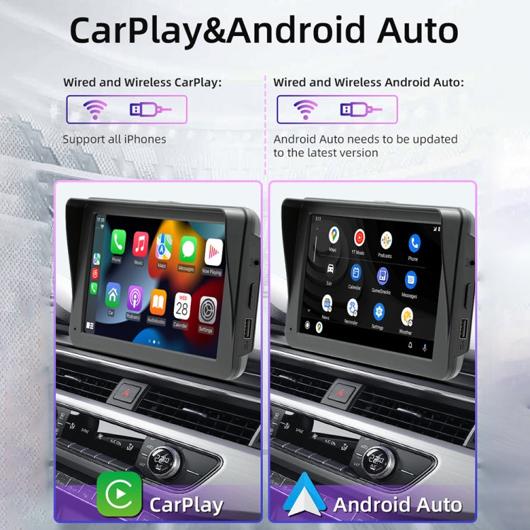 B5570 SunShade Style Car MP5 Player 7 inch Wireless CarPlay, Support Mobile Phone Interconnection, B5570