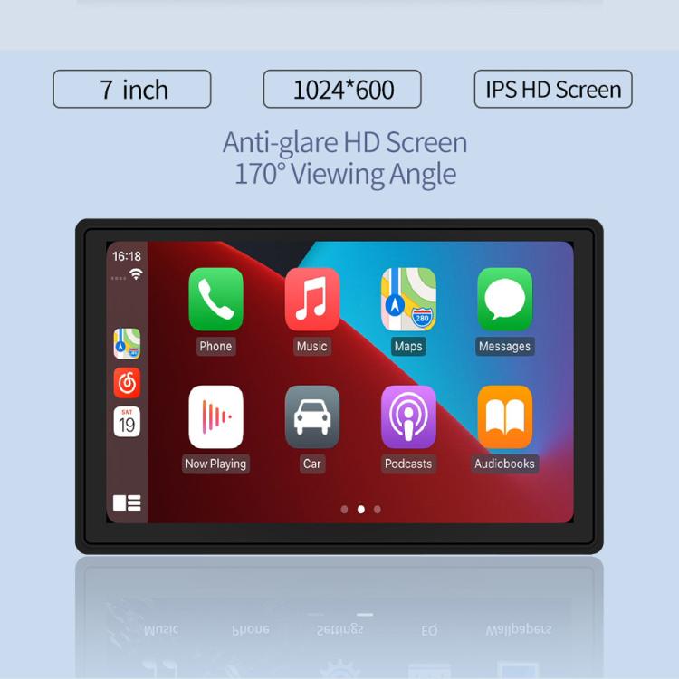 Car 7 inch IPS Portable Smart Screen Wireless Screen Projection Carplay Android Auto, with Reversing Camera, with Reversing Camera