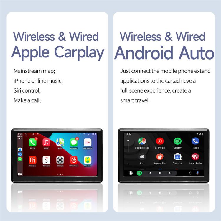 Car 7 inch IPS Portable Smart Screen Wireless Screen Projection Carplay Android Auto, with Reversing Camera, with Reversing Camera
