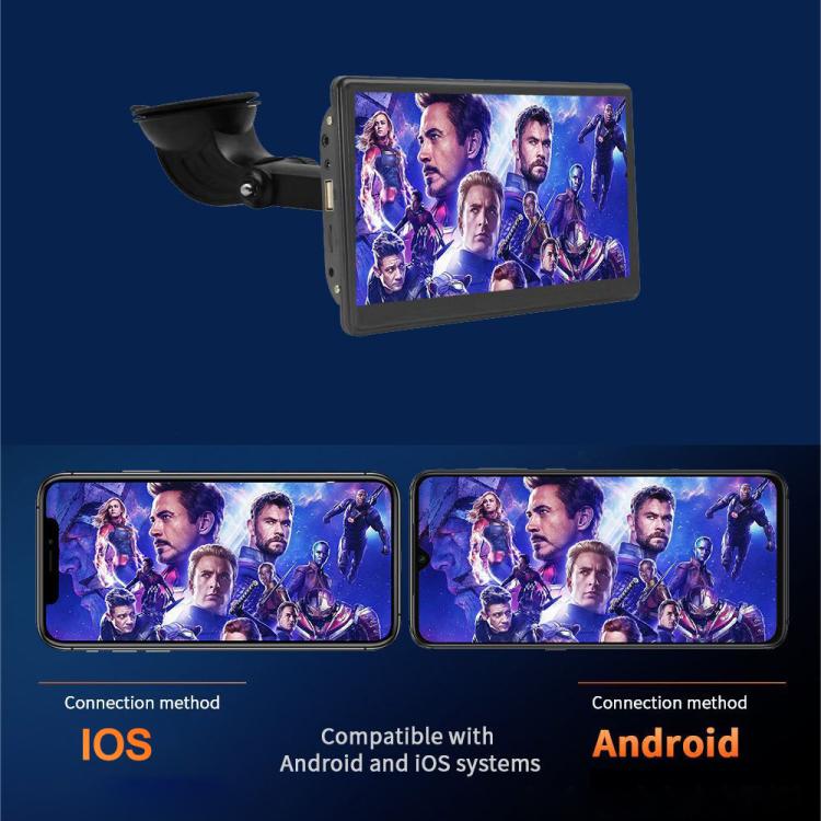 Car 7 inch IPS Portable Smart Screen Wireless Screen Projection Carplay Android Auto, with Reversing Camera, with Reversing Camera