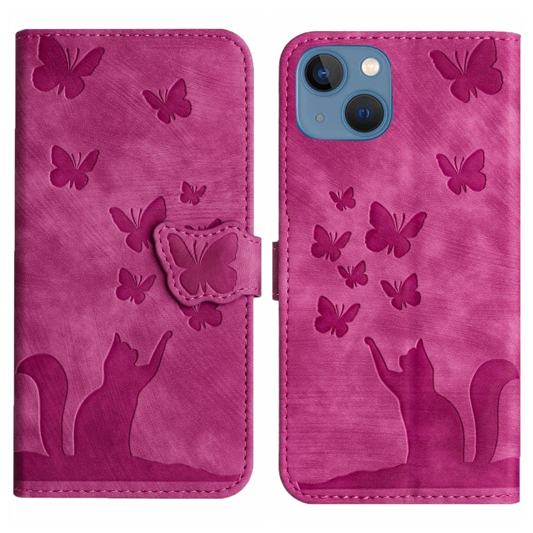 Butterfly Cat Embossing Flip Leather Phone Case, For iPhone SE 2022 / 2020 / 8 / 7, For iPhone 13 Pro Max, For iPhone 13 Pro, For iPhone 13