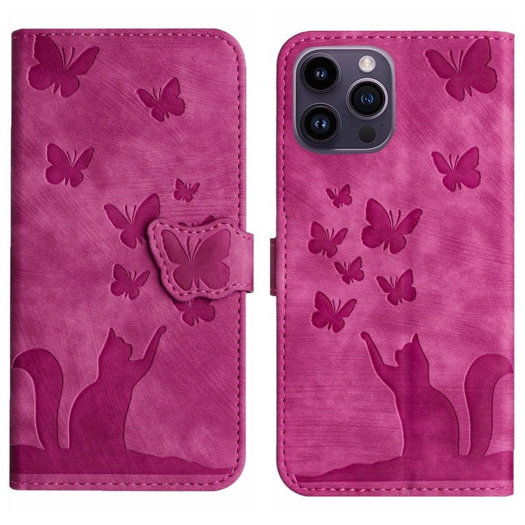 Butterfly Cat Embossing Flip Leather Phone Case, For iPhone 13 mini, For iPhone 12 / 12 Pro, For iPhone 12 Pro Max, For iPhone 12 mini