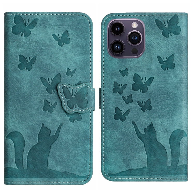 Butterfly Cat Embossing Flip Leather Phone Case, For iPhone 13 mini, For iPhone 12 / 12 Pro, For iPhone 12 Pro Max, For iPhone 12 mini