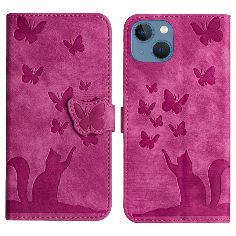 Butterfly Cat Embossing Flip Leather Phone Case, For iPhone 13 mini, For iPhone 12 / 12 Pro, For iPhone 12 Pro Max, For iPhone 12 mini