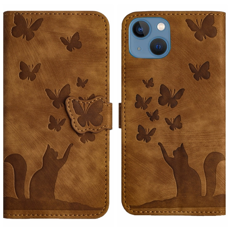 Butterfly Cat Embossing Flip Leather Phone Case, For iPhone 13 mini, For iPhone 12 / 12 Pro, For iPhone 12 Pro Max, For iPhone 12 mini