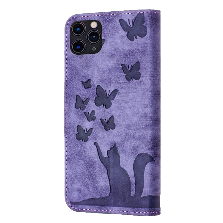 Butterfly Cat Embossing Flip Leather Phone Case, For iPhone 11 Pro Max, For iPhone 11, For iPhone 11 Pro, For iPhone X / XS