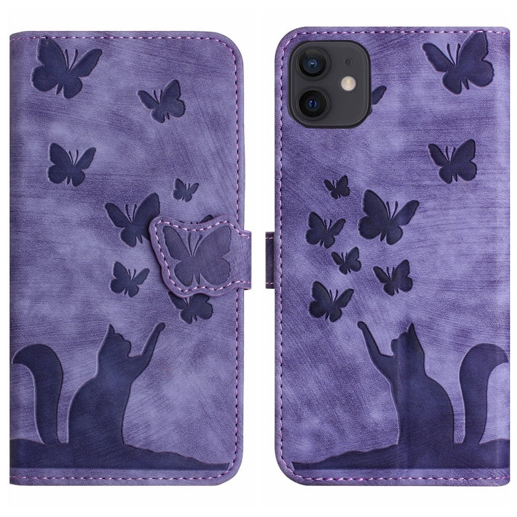 Butterfly Cat Embossing Flip Leather Phone Case, For iPhone 11 Pro Max, For iPhone 11, For iPhone 11 Pro, For iPhone X / XS