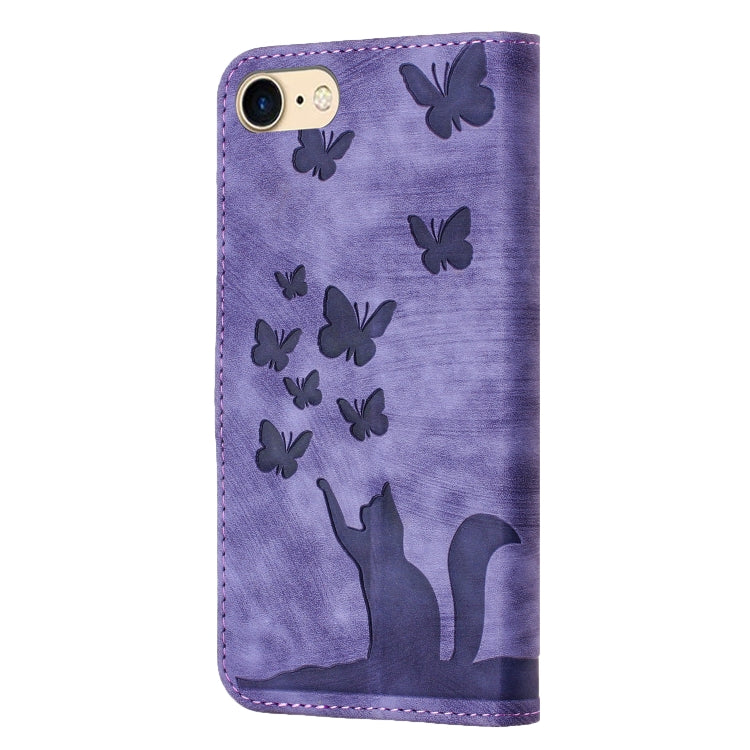 Butterfly Cat Embossing Flip Leather Phone Case, For iPhone SE 2022 / 2020 / 8 / 7, For iPhone 13 Pro Max, For iPhone 13 Pro, For iPhone 13