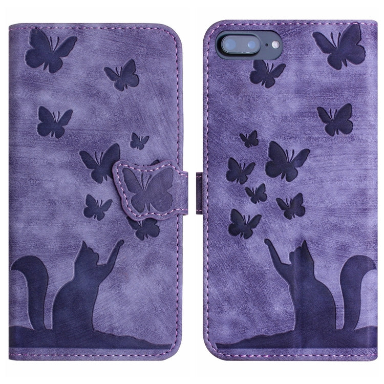 Butterfly Cat Embossing Flip Leather Phone Case, For iPhone XR, For iPhone XS Max, For iPhone 8 Plus / 7 Plus