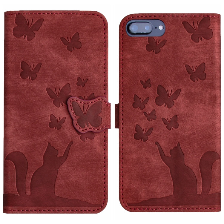 Butterfly Cat Embossing Flip Leather Phone Case, For iPhone XR, For iPhone XS Max, For iPhone 8 Plus / 7 Plus