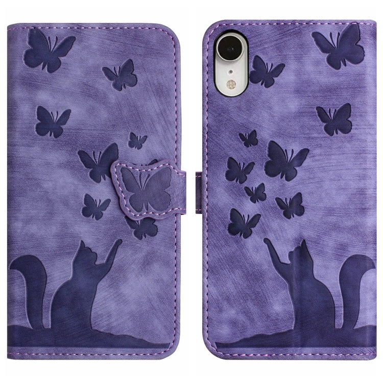 Butterfly Cat Embossing Flip Leather Phone Case, For iPhone XR, For iPhone XS Max, For iPhone 8 Plus / 7 Plus