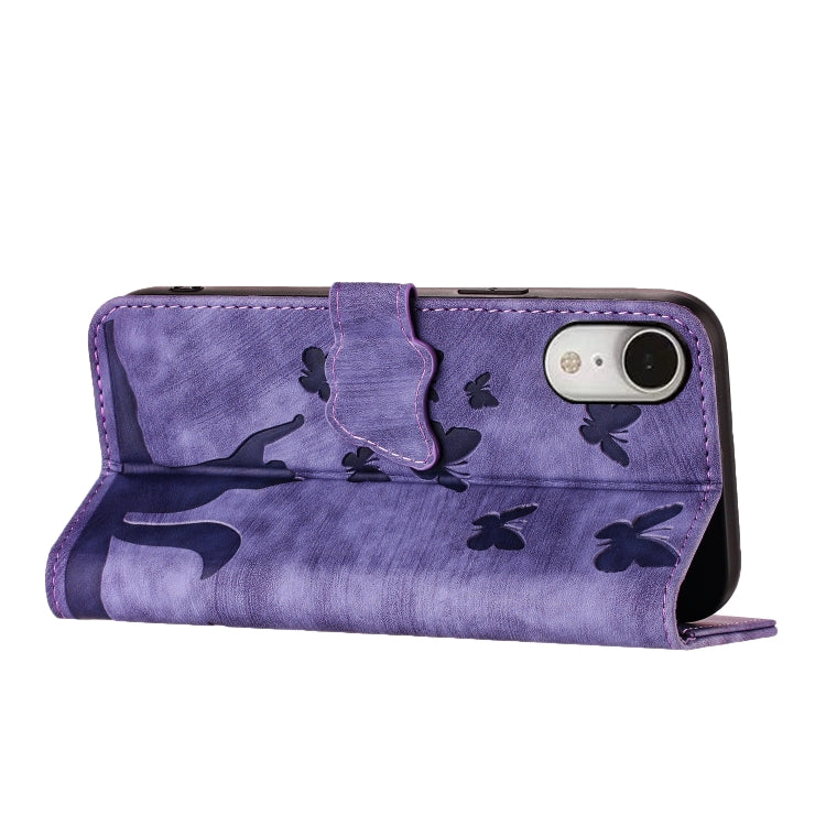 Butterfly Cat Embossing Flip Leather Phone Case, For iPhone XR, For iPhone XS Max, For iPhone 8 Plus / 7 Plus