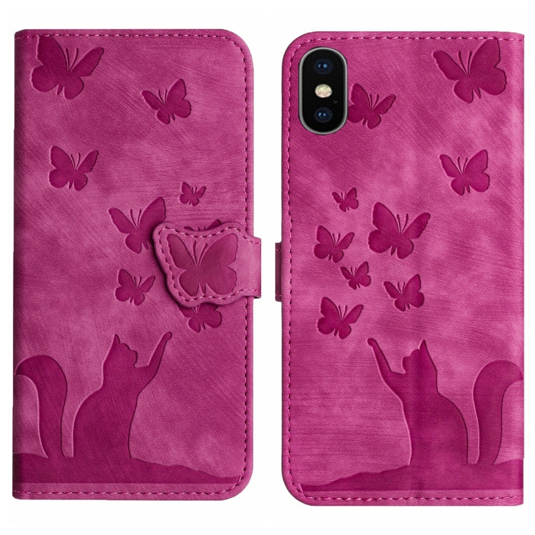 Butterfly Cat Embossing Flip Leather Phone Case, For iPhone XR, For iPhone XS Max, For iPhone 8 Plus / 7 Plus